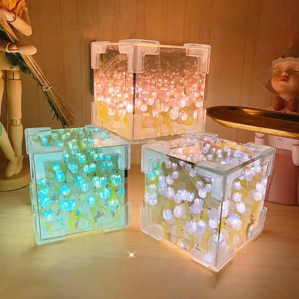 Nightlight Rubik's Cube Mirror Tulip